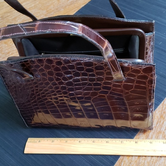 Not for sale💥VTG Lesco Alligator bag, dark brown - Picture 8 of 11
